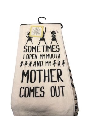Three Girls and a Wish Funny Tea Towel Sometimes My Mother Comes Out